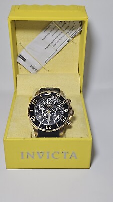 #ad Invicta Men 48mm Pro Diver Black Carbon Dial Chronograph Silicone Strap Watch $75.95