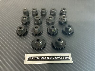 #ad #ad Mod .8 32P 5mm Steel Pinion Gear 12 30T For 32 Pitch Spur Gear RC Car 5mm Motor $1.99
