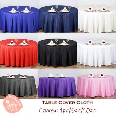 #ad 10 pc Round Tablecloth Table Cover Party Wedding Linen Colors Choose Size Color $95.76