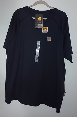 #ad Carhartt FR TShirt XL Force Flame Resistant Short Sleeves Dark Blue New $19.99