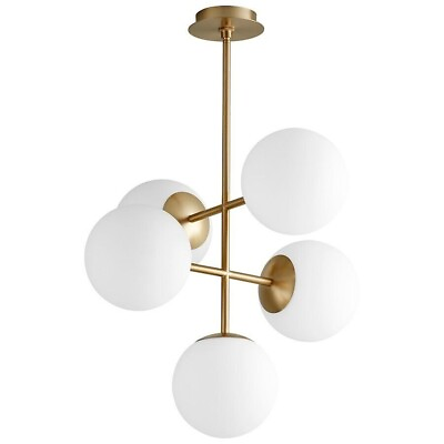 #ad Handcrafted Modern Brass Antique 5 Globe Chandelier Light Fixture For Home Decor $801.60