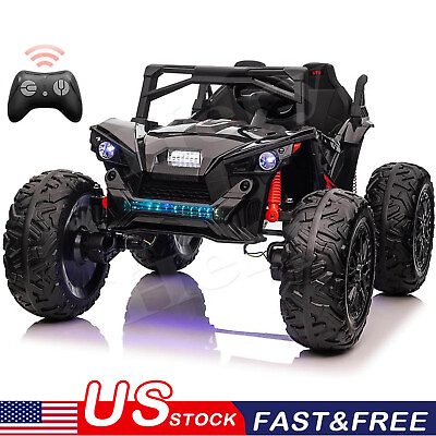 #ad 24V Kids Electric Ride on UTV ATV 4WD Toys Car 2 Seater 17quot;Larger EVA Tire Black $559.00