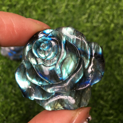 #ad Natural Labradorite Hand Carved The Roses Quartz Crystal Healing US 1 PC $14.89