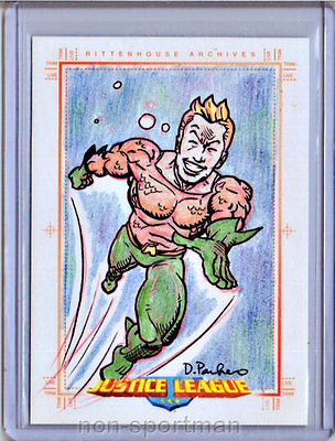#ad JUSTICE LEAGUE ARCHIVES AQUAMAN SKETCH PACHEO $39.95