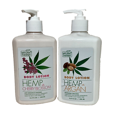 #ad Natural Therapy Hemp Body Lotions Mixed Lot 16.9 fl oz each 2 Bottles $24.85
