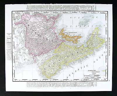 #ad 1907 Rand McNally Map Nova Scotia New Brunswick Halifax Manitoba Canada Antique $12.49