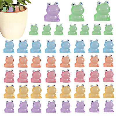 #ad 30 50 100Pcs Resin Mini Frogs Luminous Tiny Frog M icro Landscape Fairy Garden $13.26