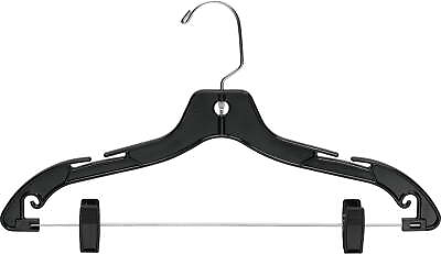 #ad Matte Black Plastic Combo Hanger with Adjustable Clips and Notches Box of 25 $33.84