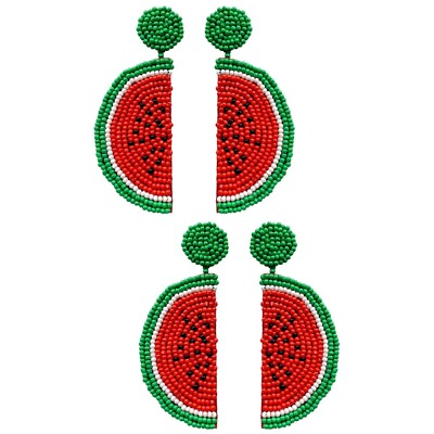 #ad Fruit Dangle Earrings Symmetrical Earrings Watermelon Drop Earrings $13.69