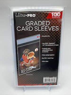 #ad Ultra Pro GRADED Card Sleeves 1 Pack of 100 of Resealable Graded Card Sleeves $5.97