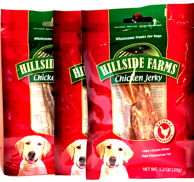 #ad Hillside Farms Chicken Jerky Treat For Dogs Real Chicken Lot of 3 $15.50