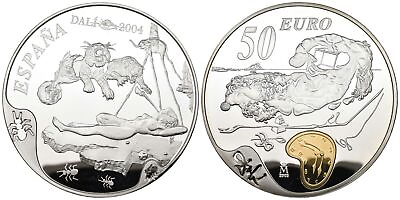 #ad Spanien 50 Euro 2004 100. Geburtstag von Salvador Dali. 5 oz Silber KM# 1057 EUR 389.99