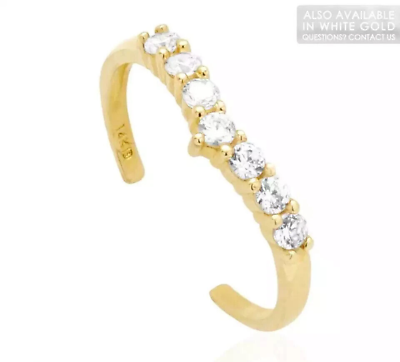 #ad 3Ct Round Cut Lab Created Diamond 3 Stone Women Toe Ring 14k White Gold Plated $104.99