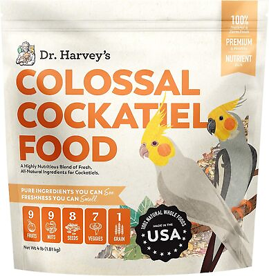 #ad Dr. Harvey#x27;s Colossal Cockatiel Blend All Natural Daily Food for Cockatiels 4 $81.41