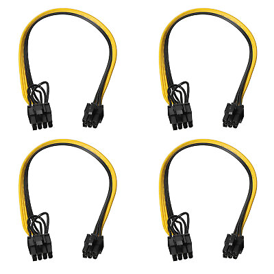 #ad PCIe Cable 6 Pin to 8 Pin 62 Male GPU Power Supply Cable 320mm 12.6quot;4pcs AU $20.76