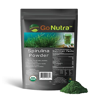 #ad Spirulina Powder Organic 4 OZ. Bag Go Nutra $13.45