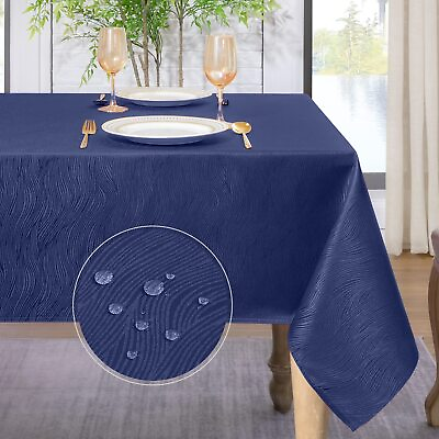 #ad 9 colors 12 sizes Jacquard Rectangle Tablecloth Waterproof amp; Stain Resistant US $17.99