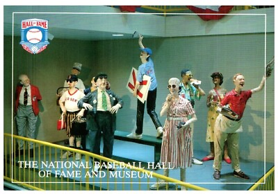 #ad LIFE SIZE STATUES OF FANSCOOPERSTOWNNY.VTG RARE POSTCARD*B11 $10.75