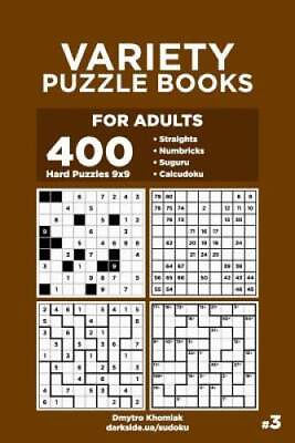 #ad Variety Puzzle Books for Adults 400 Hard Puzzles 9x9: Straights N VERY GOOD $10.88