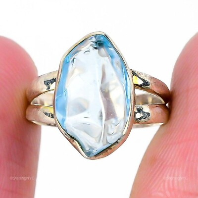 #ad Natural Aquamarine Gemstone 925 Sterling Silver Cluster Ring Size 6 For Women $8.99