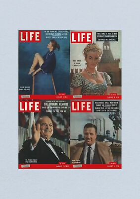 #ad Life Magazine Lot of 4 Full Month of January 1956 9 16 23 30 Henry Ford $112.50