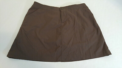 #ad QUEST Womens Hiking Skort Size 10 Attached Shorts Nylon Quick Dry Brown $14.99
