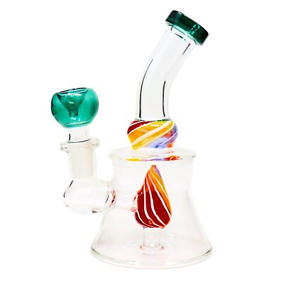#ad 6quot; Green Rainbow Cone Beaker Glass Bong Pipe Tobacco Smoking Water Pipes R2 $22.45