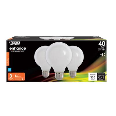 #ad Feit Electric G2540W927CAFL3R Soft White 350 lm. G25 E26 Filament LED Bulb 40W $16.72