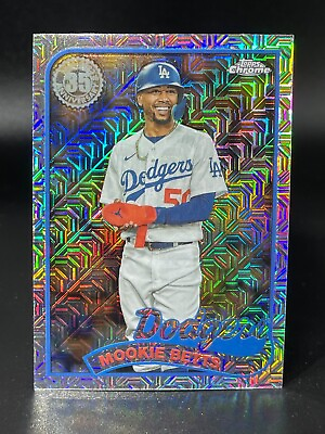 #ad 2024 Topps Series 1 MOOKIE BETTS Dodgers #96 Chrome 1989 Silver Mojo QTY $2.69