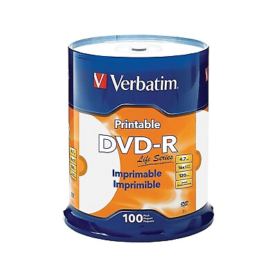 #ad Verbatim Life Series 98491 16x DVD R White Inkjet Printable Hub Printable $27.44