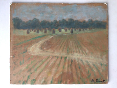 #ad French Impressionist painting Landscape Haystack fields Marthe ORANT 1874 1957 $600.00