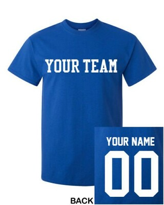 #ad Personalized CUSTOM Sporting T Shirt Your Name Number Team name on Back amp; Front $18.99