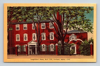 #ad Longfellows Home Built 1785 Portland Maine ME Postcard UNP VTG Dexter Unused $5.00