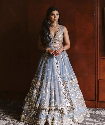 #ad Launching Party wear Designer Net Lehenga choli with beautiful dupatta For Women $97.20