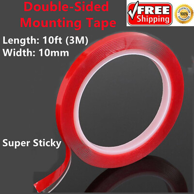 10 Feet Double Sided Mounting Tape Super Sticky Adhesive Heavy Duty Multipurpose $3.49