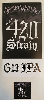 #ad Sweetwater Brewing Company 420 Strain G13 IPA Tap Handle Sticker Set Craft Beer $3.75