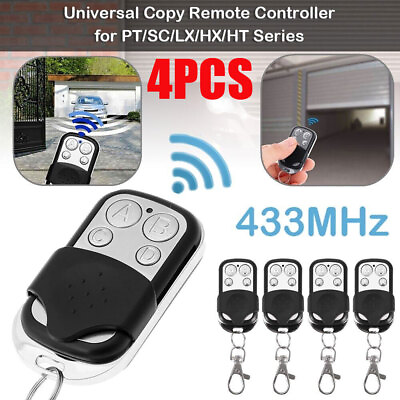 #ad 4 Pcs 433MHz Universal Cloning Remote Control Key Fob Electric Gate Garage Door $9.95