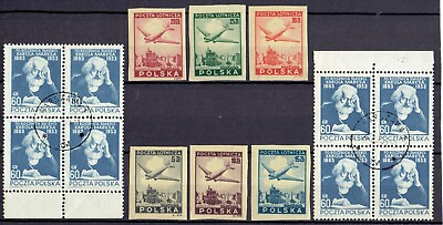 #ad POLAND IMPERFORATE #x27;#x27; NH #x27; AVIATON EDITION#x27; 2 x BLOCK OF 4#x27;#x27; STAMPS $85.00