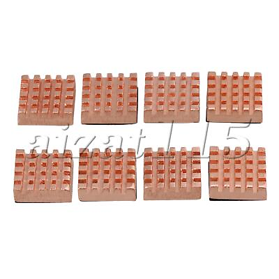 #ad 8Pcs 15*6.5*1 mm Metal Heat Sink for Computer Cooling Gold $10.18