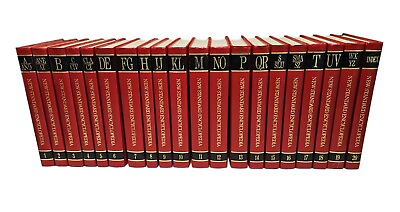#ad Vtg New Standard Encyclopedia Complete Set 20 Books 1991 Red Black Prop Library $125.00