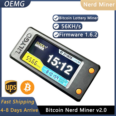 #ad NerdMiner V2 Bitcoin Solo Lottery Miner T Display S3 56KH s 1W Win 6.25 BTC $41.00