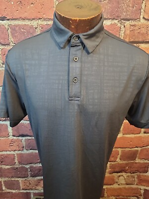 #ad Under Armour Men#x27;s Medium Gray Abstract Short Sleeve Golf Polo Shirt ⛳ $19.98
