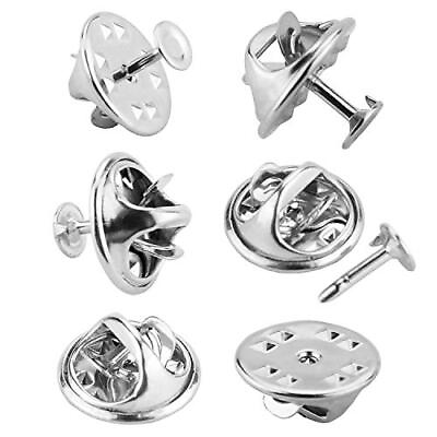 #ad 120 Butterfly Pin Backs Metal Pin Keepers Locking Clasp for Badge BroochSilver $10.25