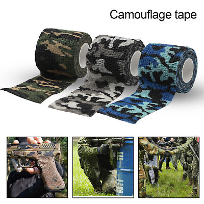 #ad 1 Roll Camo Wrap Tape Tensile Removable Military Camo Stretch Bandage Tape $9.03
