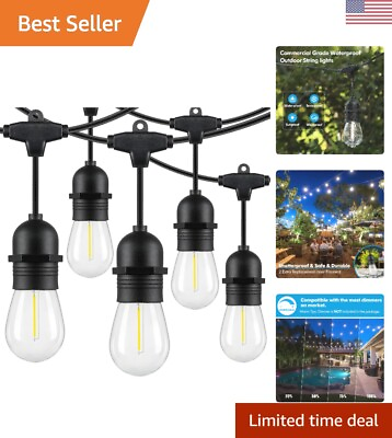 #ad Dimmable LED Outdoor String Lights 48FT Waterproof amp; Shatterproof Bulbs $99.99