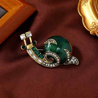 #ad Vintage Design Green Snail Brooch Fashion Elegant Cute Animal Pin Women Suit Pin $5.61