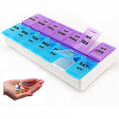 #ad 7 Days Per Week Pill Medicine Box Holder Storage Container Case Portable、.SD Cq $4.54