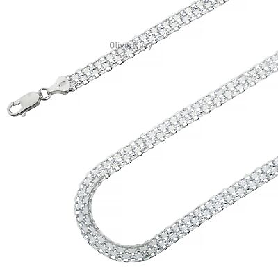 #ad 925 Sterling Silver Bismark Chain 6mm Necklace Italian 925 New $120.72