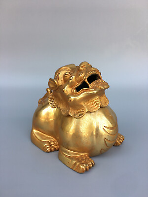 #ad Copper gilding Lion incense burner $142.20