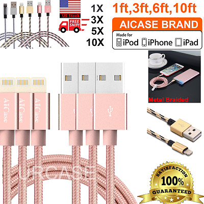 #ad LOT MFI Cable 3 6 10FT Certified Braided USB Charger For iPhone 14 13 12 11 Pro $35.89